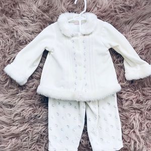 NWT Girls First Impressions faux fur outfit